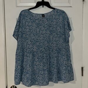 NWT cure blue flowered blouse from SHEIN 1X